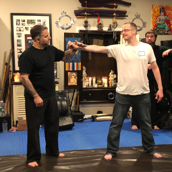 Aaron Hoos in the dojo